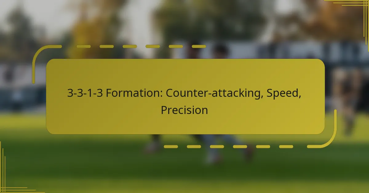 3-3-1-3 Formation: Counter-attacking, Speed, Precision