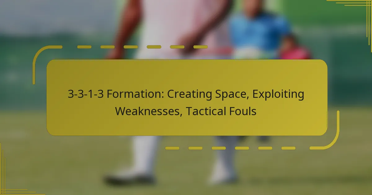 3-3-1-3 Formation: Creating Space, Exploiting Weaknesses, Tactical Fouls