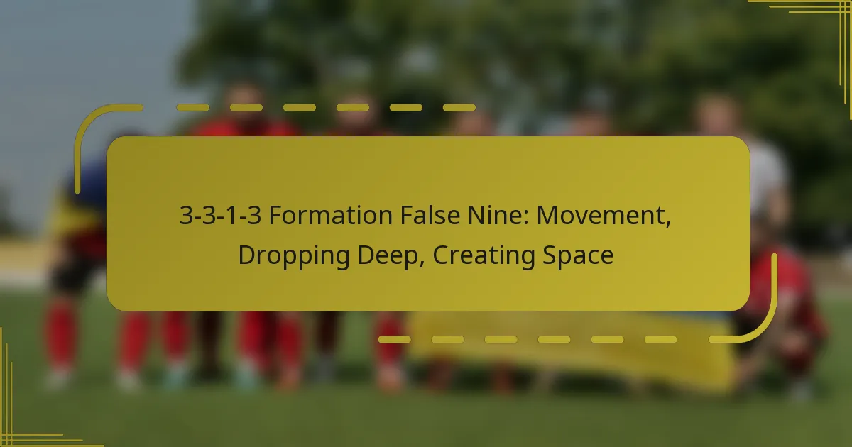 3-3-1-3 Formation False Nine: Movement, Dropping Deep, Creating Space