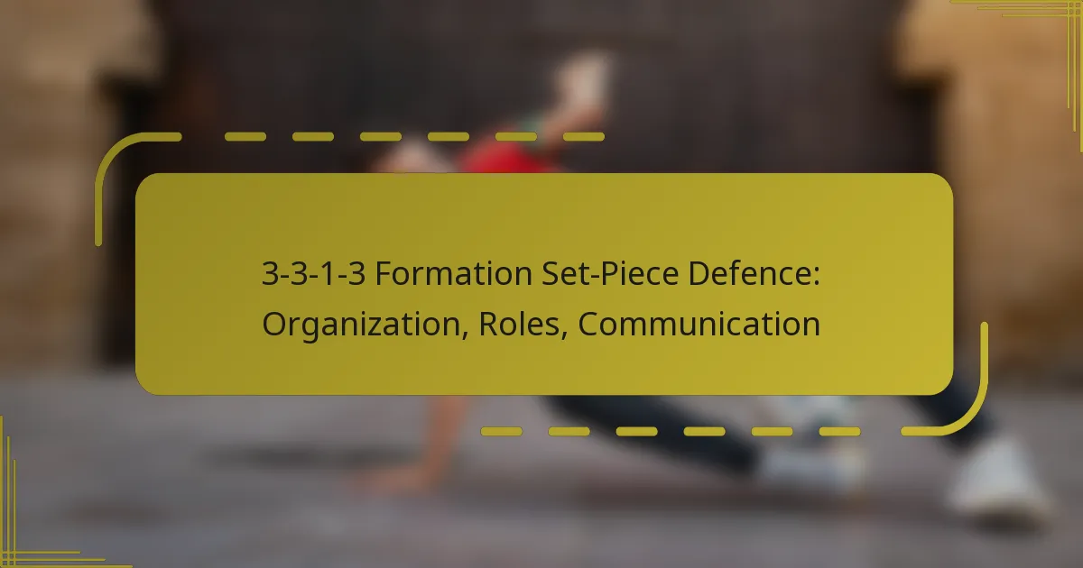 3-3-1-3 Formation Set-Piece Defence: Organization, Roles, Communication
