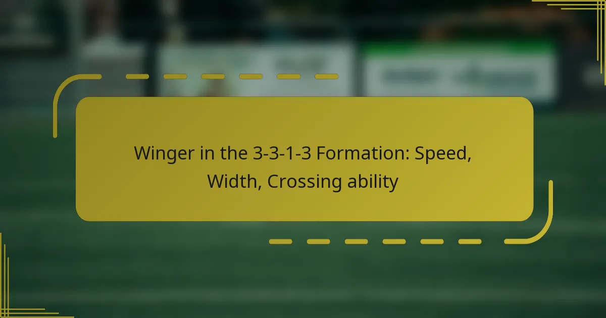 Winger in the 3-3-1-3 Formation: Speed, Width, Crossing ability