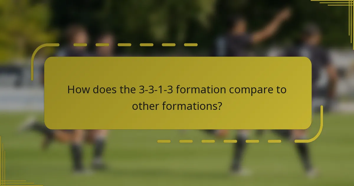 How does the 3-3-1-3 formation compare to other formations?