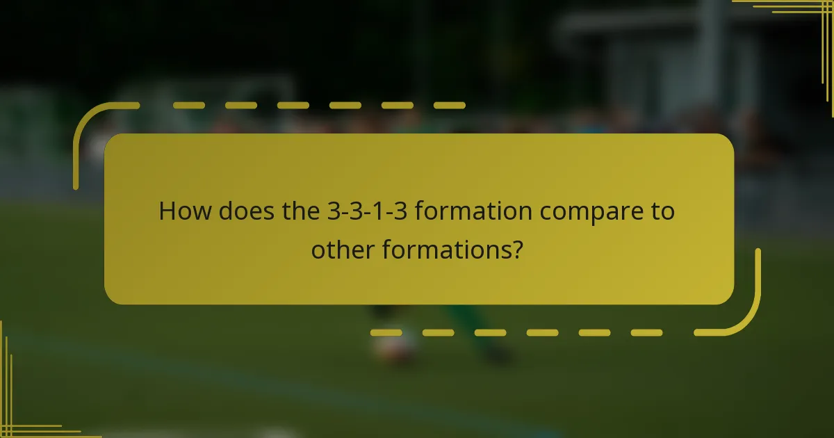 How does the 3-3-1-3 formation compare to other formations?