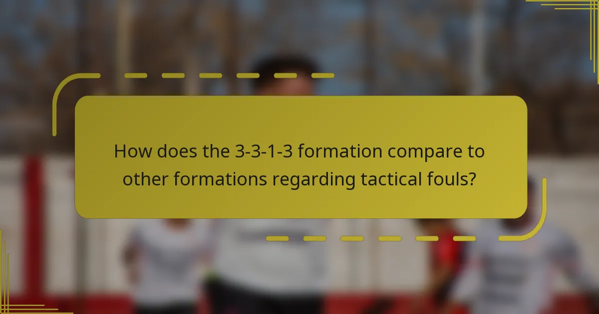 How does the 3-3-1-3 formation compare to other formations regarding tactical fouls?