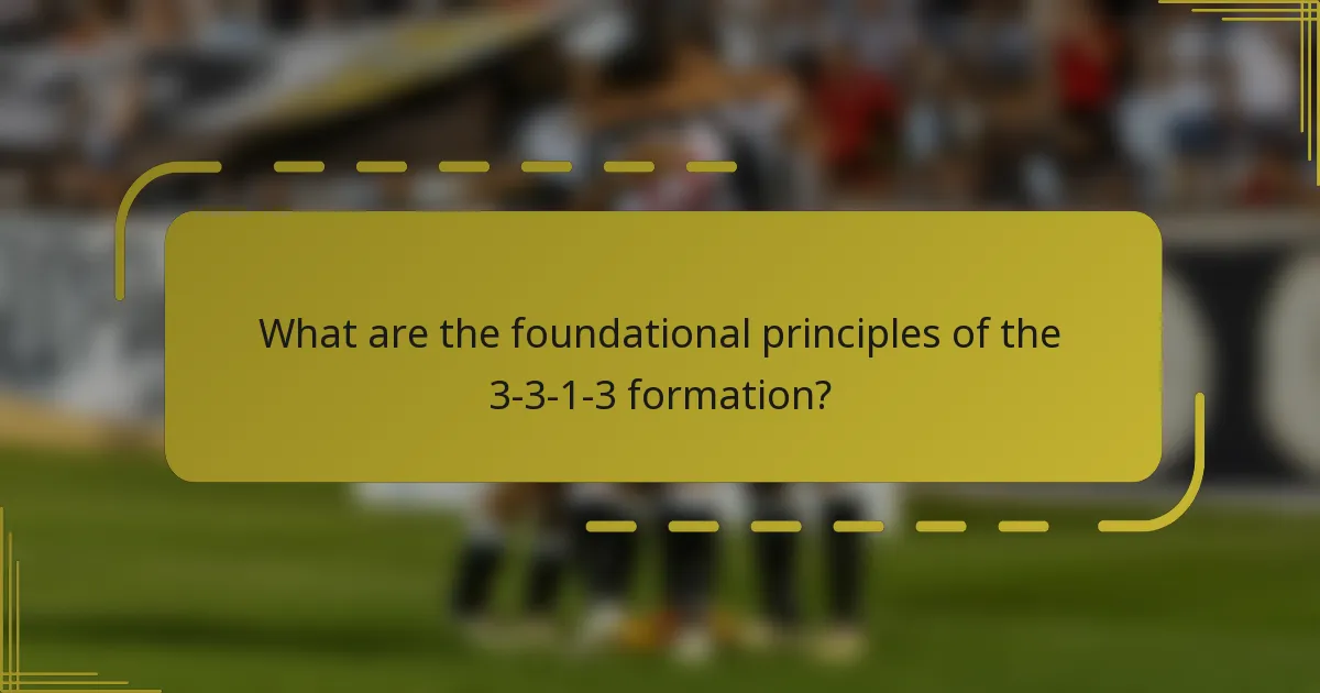 What are the foundational principles of the 3-3-1-3 formation?