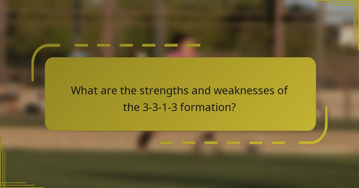 What are the strengths and weaknesses of the 3-3-1-3 formation?