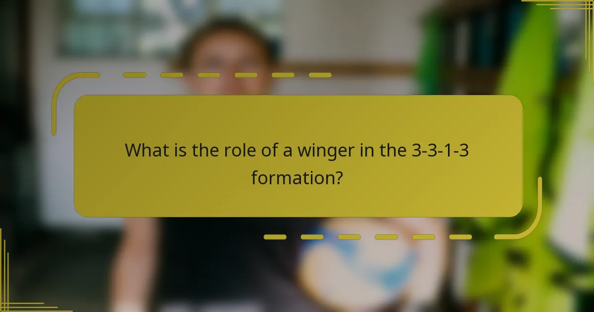 What is the role of a winger in the 3-3-1-3 formation?