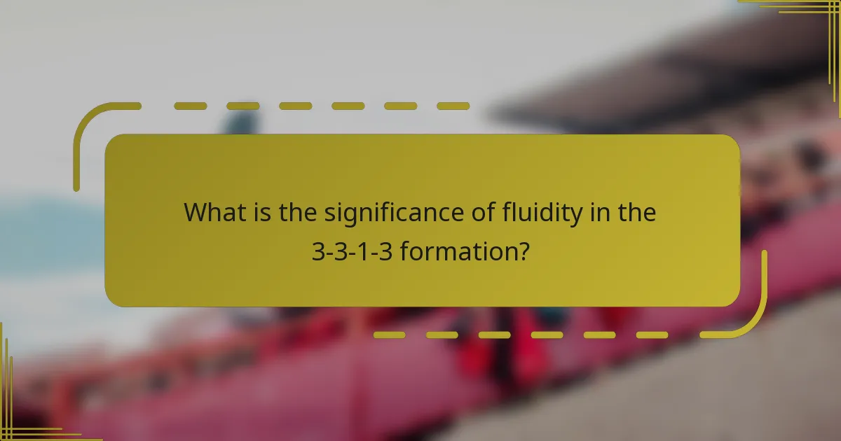 What is the significance of fluidity in the 3-3-1-3 formation?